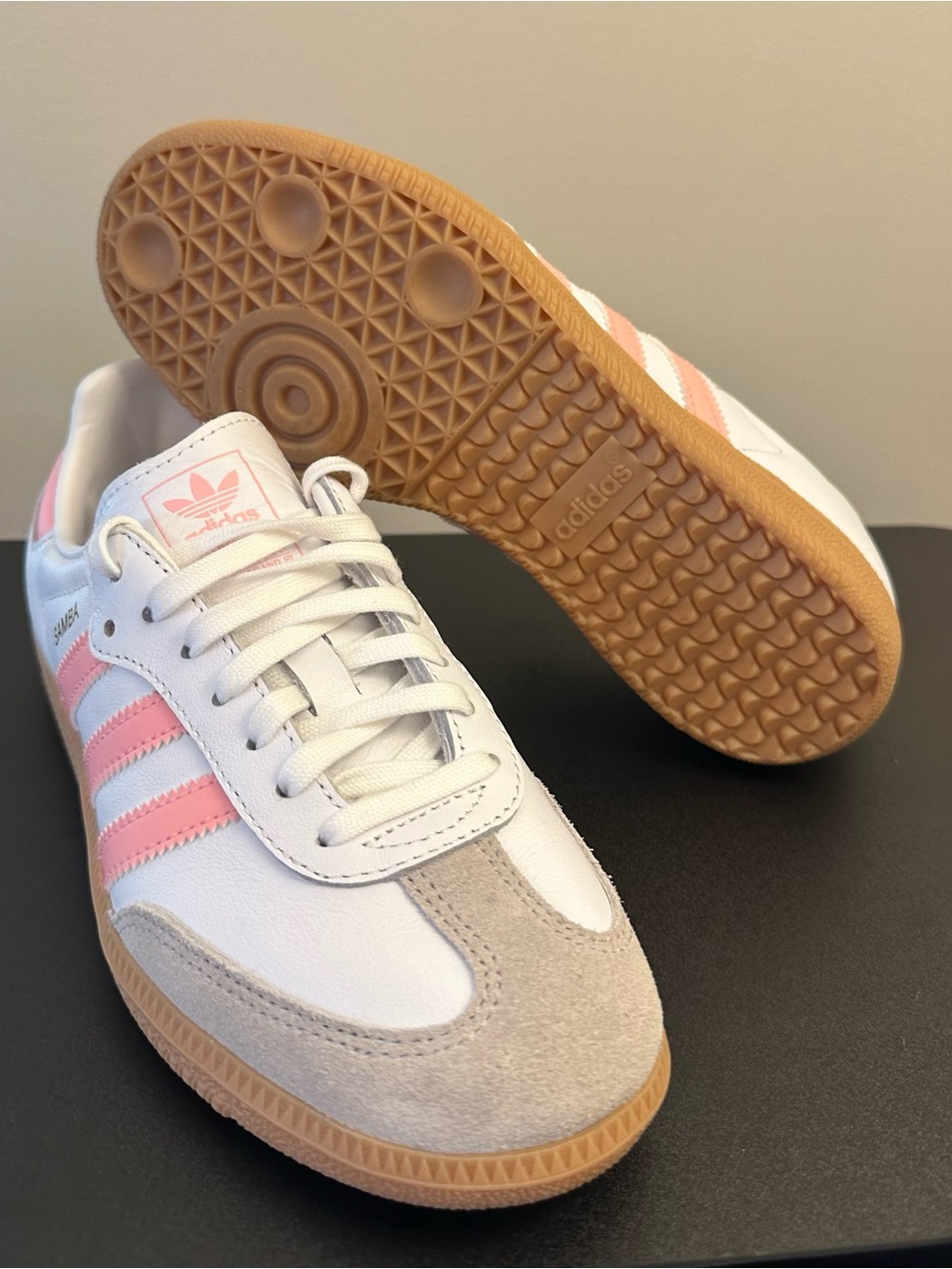 adidas Kids Samba Sneakers - White & Pink size 4 - Picture 5 of 9